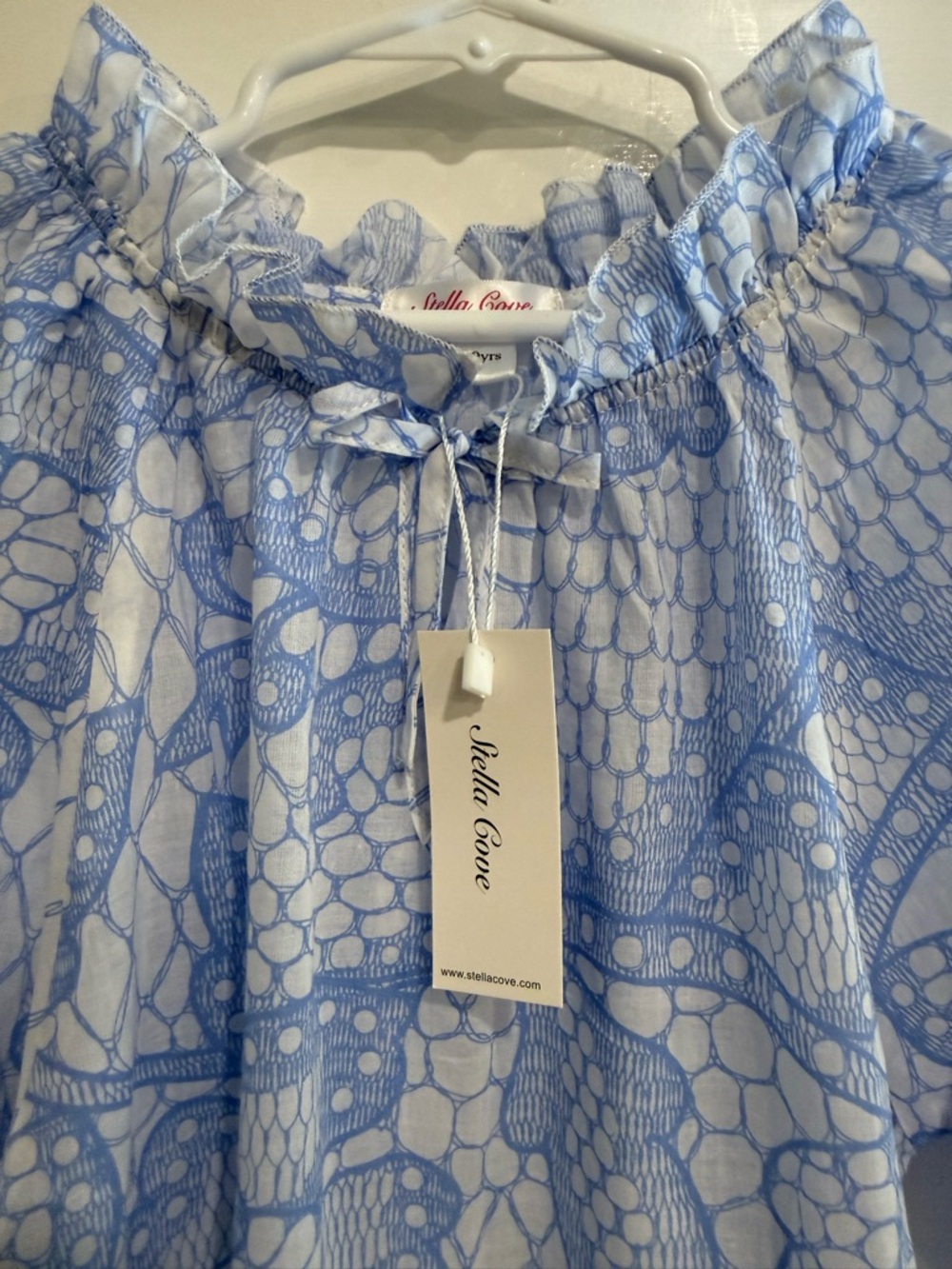 Stella Cove Girls Dress 10Y Blue White Ruffle Beach Resort NWT Swimsuit Cover - Picture 5 of 5